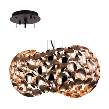 Radiant Pendant Metal 470mm Rose Gold E27 3x60w - image 01