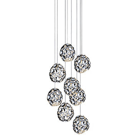 Radiant Pendant 8LT Metal 520mm Chrome E27 8x60w in Electrical & Lighting,Lighting,Interior Lighting