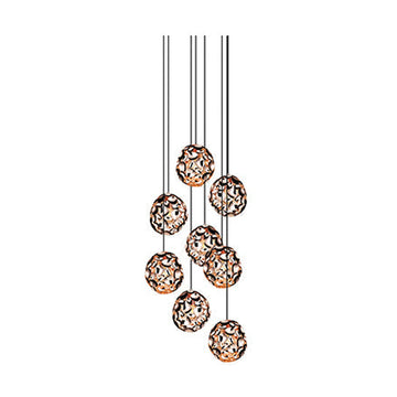 Radiant Pendant Metal 520mm Rose Gold E27 8x60w - image 01