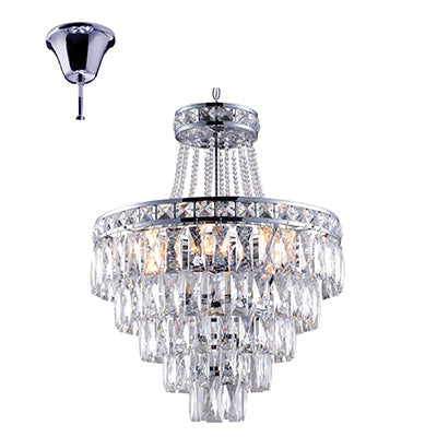 Radiant 6LT Chandelier Crystal Chrome E14 6x40w in Electrical & Lighting,Lighting,Interior Lighting
