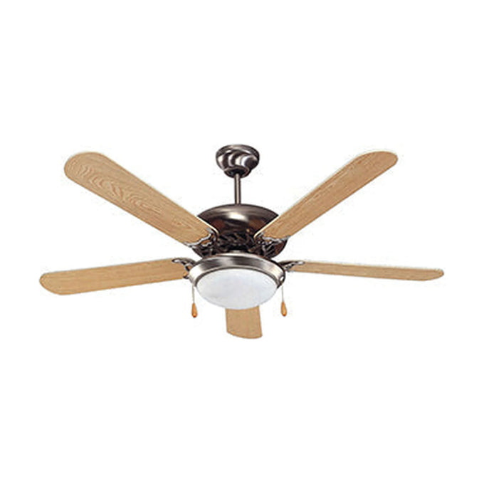 Radiant Ceiling Fan with Light Satin Chrome E27 2x60w - image 01