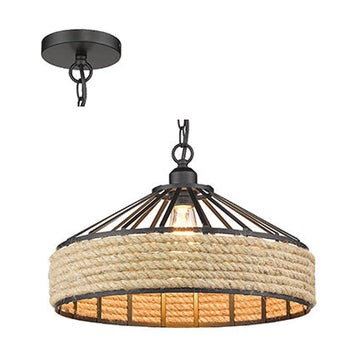 Radiant Pendant Rope Black E27 1x40w - image 01