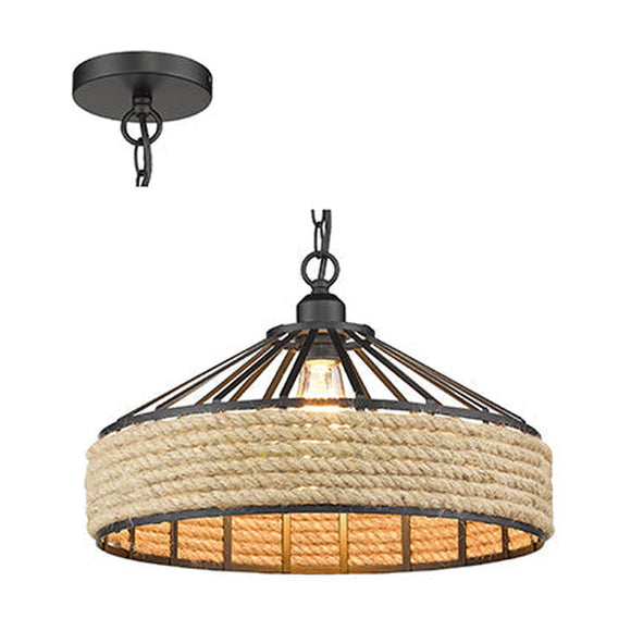 Radiant Pendant Rope Black E27 1x40w - image 01