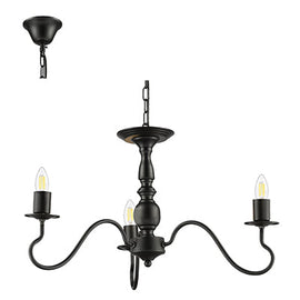 Radiant 3LT Chandelier Black E27 3x40w in Electrical & Lighting,Lighting,Interior Lighting