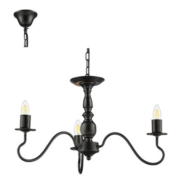 Radiant 3LT Chandelier Black E27 3x40w in Electrical & Lighting,Lighting,Interior Lighting