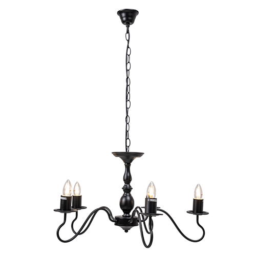 Radiant 5LT Chandelier Black E27 5x40w in Electrical & Lighting,Lighting,Interior Lighting