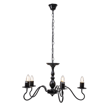 Radiant 5LT Chandelier Black E27 5x40w in Electrical & Lighting,Lighting,Interior Lighting