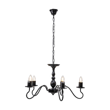 Radiant 5LT Chandelier Black E27 5x40w - image 01