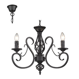 Radiant 3LT Chandelier Black E14 3x40w in Electrical & Lighting,Lighting,Interior Lighting