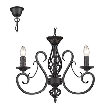 Radiant 3LT Chandelier Black E14 3x40w in Electrical & Lighting,Lighting,Interior Lighting
