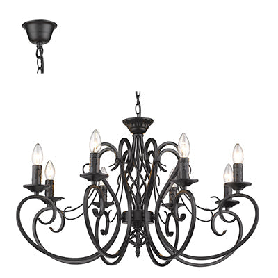 Radiant 8LT Chandelier Black E14 8x40w in Electrical & Lighting,Lighting,Interior Lighting