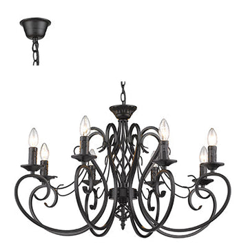 Radiant 8LT Chandelier Black E14 8x40w in Electrical & Lighting,Lighting,Interior Lighting