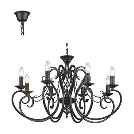 Radiant 8LT Chandelier Black E14 8x40w - image 01