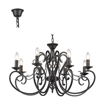 Radiant 8LT Chandelier Black E14 8x40w - image 01