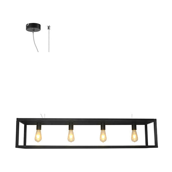 Radiant Pendant 4LT Metal Black E27 4x60w - image 01