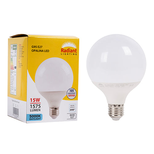 Radiant LED Opalina Frosted G95 15W E27 5000K N in Electrical & Lighting,Lighting,Globes & Tubes