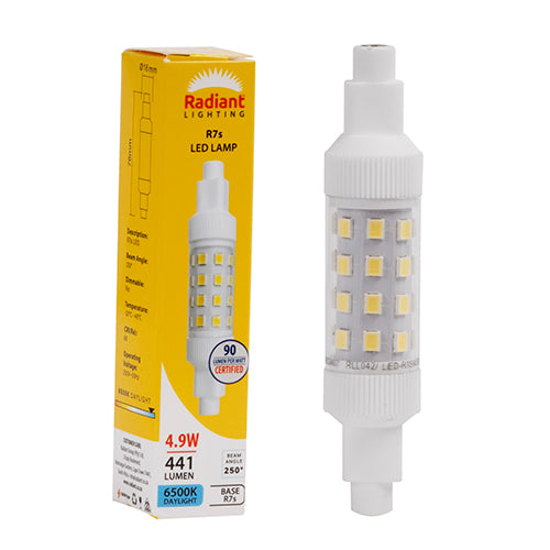 Radiant LED QI Clear 4.9w R7s J78mm 6500K N in Electrical & Lighting,Lighting,Globes & Tubes