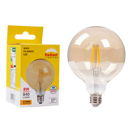 Radiant LED Filament Globe Maxi Globe G125 8w E27 2700K N in Electrical & Lighting,Lighting,Globes & Tubes