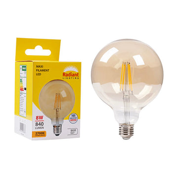 Radiant LED Filament Globe Maxi Globe G125 8w E27 2700K N - image 01