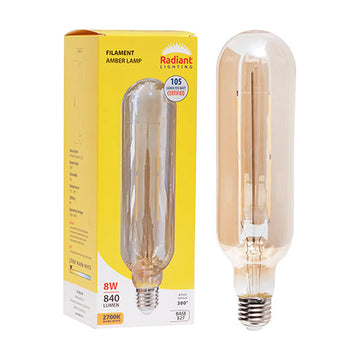 Radiant LED Filament Globe Amber 8w E27 2700K 60x234mm N - image 01