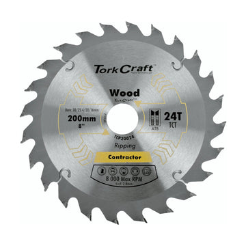 Tork Craft Contractor TCT Circular Saw Blade 200 mm × 24T × 30/1/20/16 mm - image 01