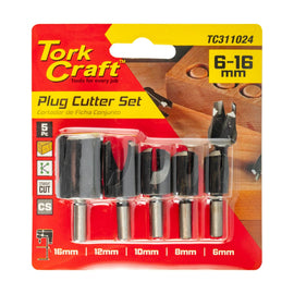Tork Craft 5pce Plug Cutter Set 6-8-10-12-16mm - image 01