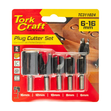 Tork Craft 5pce Plug Cutter Set 6-8-10-12-16mm - image 01