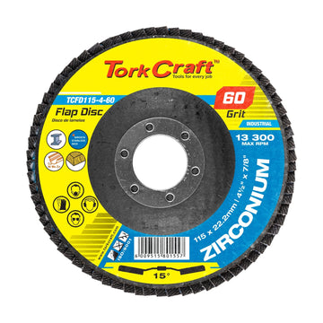 Tork Craft Flap Disc Zirconium 115mm 60 Grit Angled - image 01