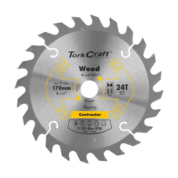 Tork Craft Blade Contractor 170 X 24t 20/16 Circular Saw TCT - image 01