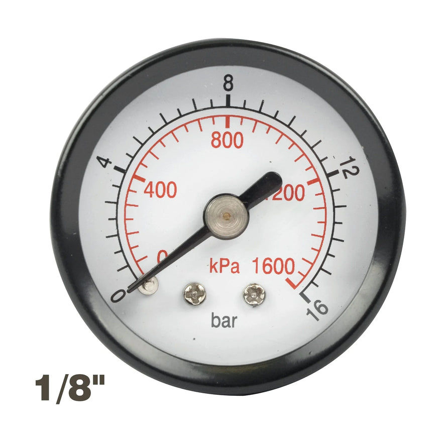 AirCraft Pressure Gauge 40mm1/8' Rear Fit 0-16Bar 0-1600Kpa - image 01