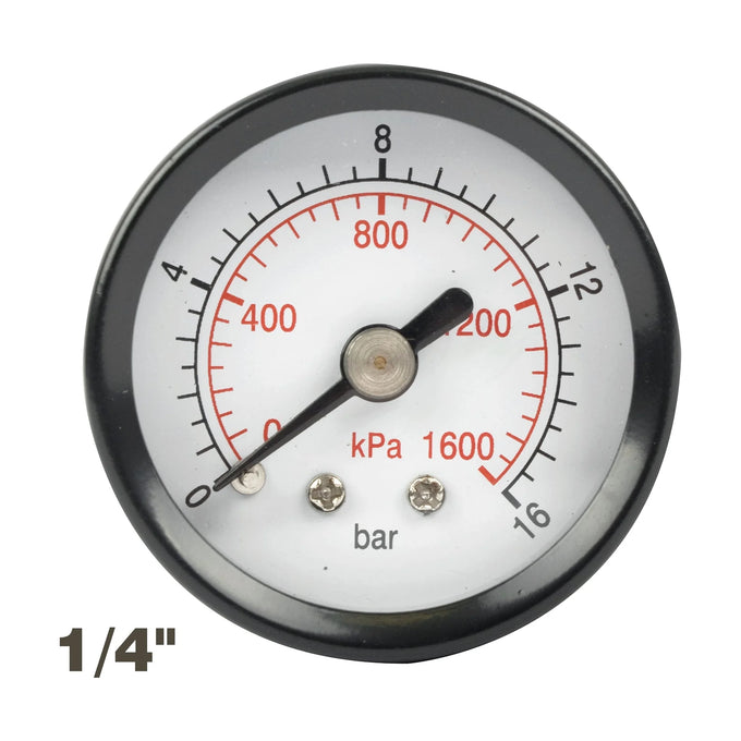 AirCraft Pressure Gauge 40mm1/4' Rear Fit 0-16Bar 0-1600Kpa - image 01