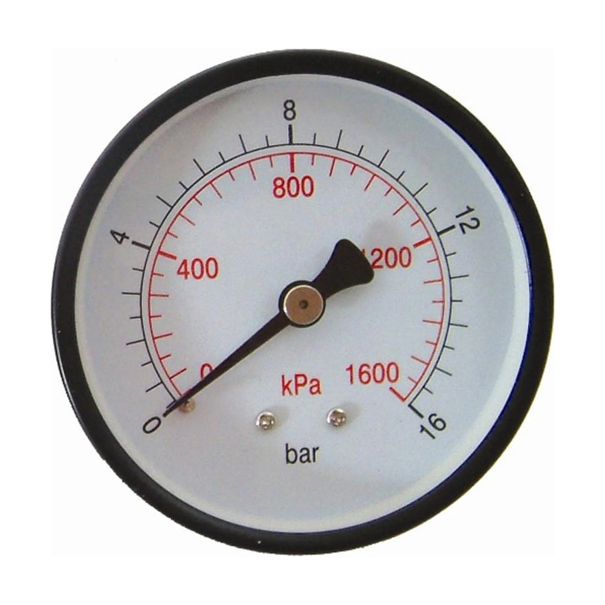 AirCraft Pressure Gauge 63mmRear Fit 1/4'0-16Bar 0-1600Kpa - image 01