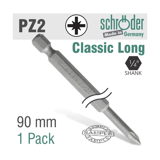 Schroder Pozi No. 2 90mm Power Bit 1 Pack - image 01