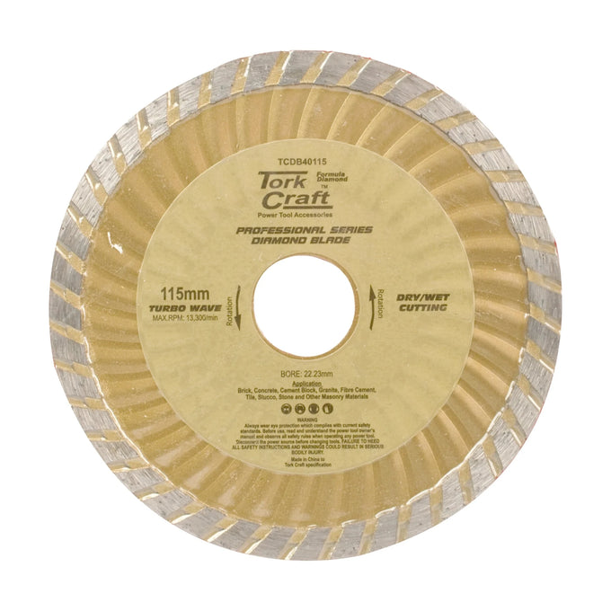 Tork Craft Diamond Blade Turbo Wave 115mm X 22.22mm - image 01