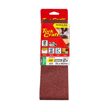 Tork Craft Sanding Belt 75 X 457mm 40 Grit 2 Pack - image 01