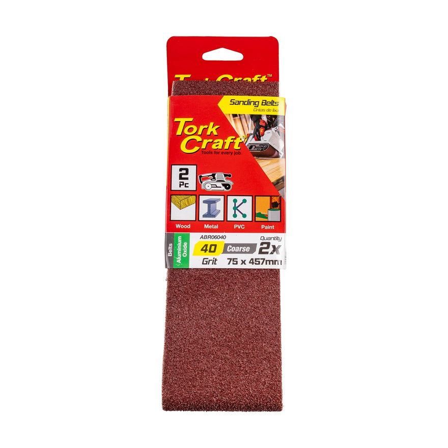 Tork Craft Sanding Belt 75 X 457mm 40 Grit 2 Pack - image 01