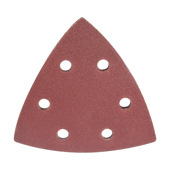 Tork Craft Sanding Triangle Sheet 120 Grit 94x94x94mm 5 Pack W/holes Hook & Loop - image 01