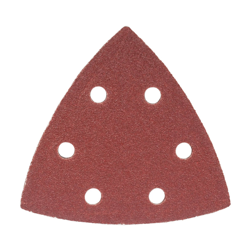 Tork Craft Sanding Triangle Sheet 80 Grit 94x94x94mm 5 Pack W/holes Hook & Loop - image 01