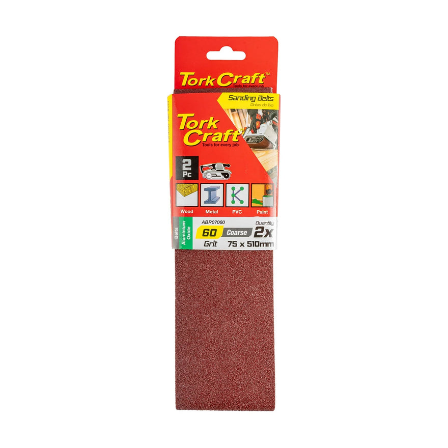 Tork Craft Sanding Belt 75 X 510mm 60 Grit 2 Pack - image 01