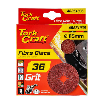 Tork Craft Fibre Disc 115mm 36 Grit 5 Pack - image 01