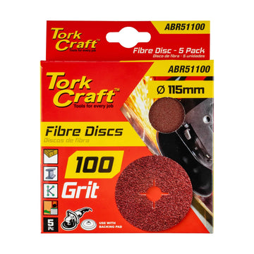 Tork Craft Fibre Disc 115mm 100 Grit 5 Pack - image 01