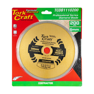 Tork Craft Diamond Blade 200mm X 22.22 Continues Rim - image 01