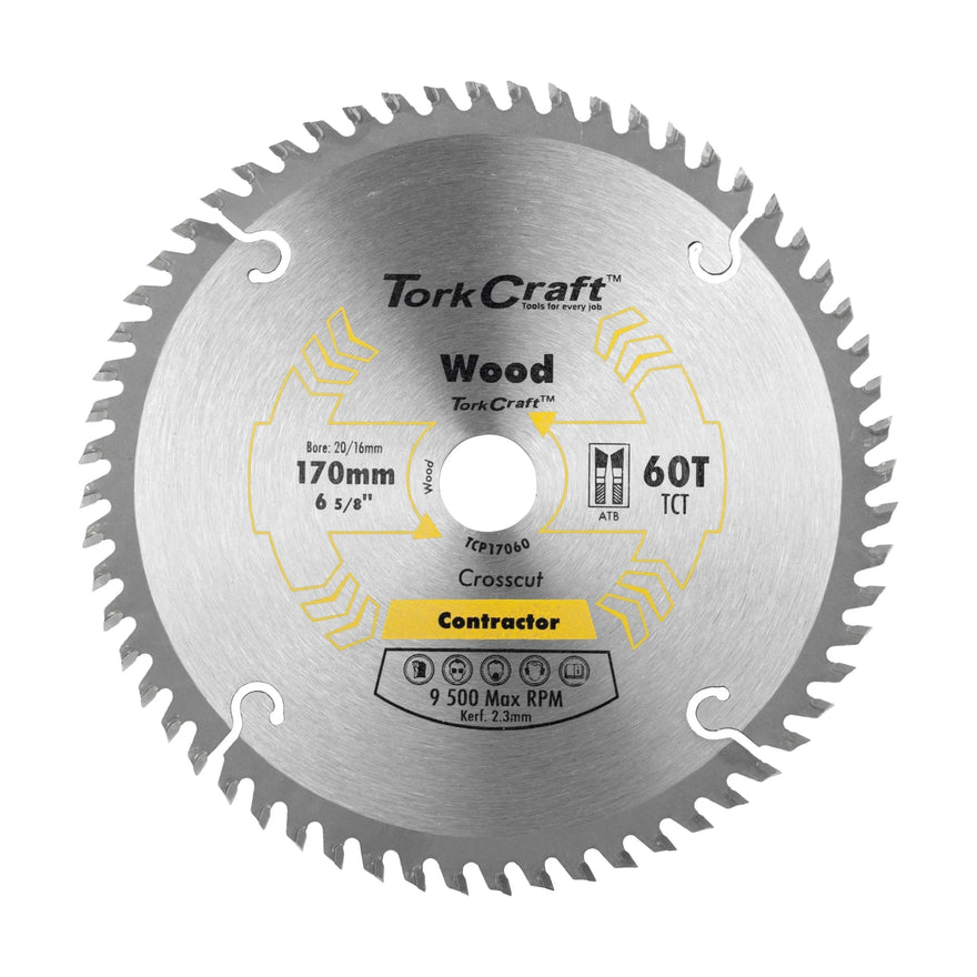 Tork Craft Blade Contractor 170x60t 20/16 Circular Saw TCT - image 01