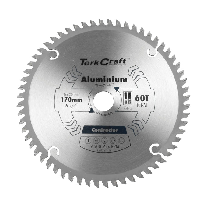 Tork Craft Blade Contractor Alum 170 X 60t 20/16 Circular Saw TCT - image 01