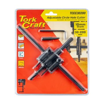 Tork Craft Circle Hole Cutter Adjustable 30-200mm - image 01