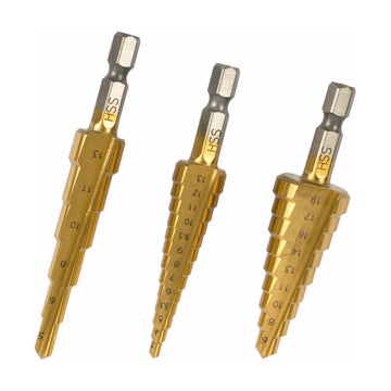 Tork Craft Step Drill Set 3pce In Blister - image 01
