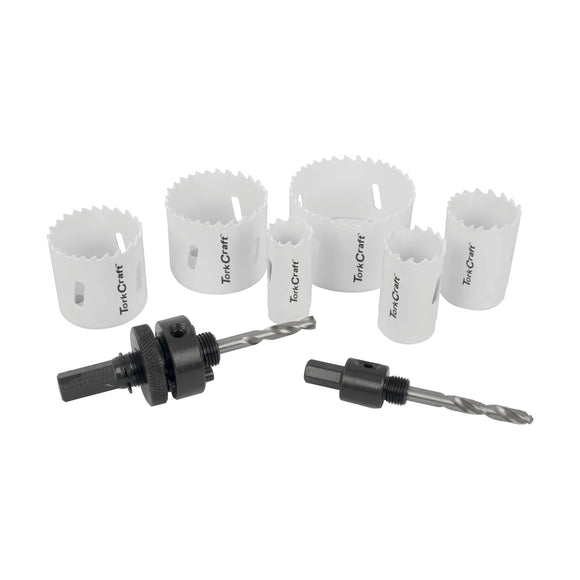 Tork Craft Holesaw Set 9pc In Case Bi-metal 22 29 35 44 51 64mm - image 01