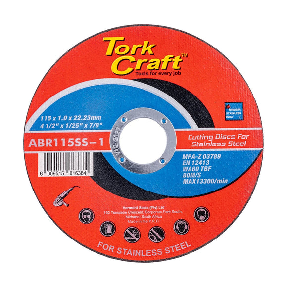 Tork Craft Cutting Disc Metal & Stainless Steel 115 X 1.6 X 22.2mm - image 01