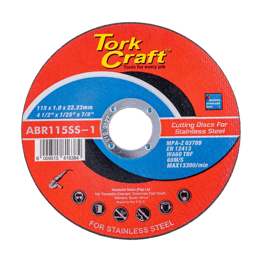 Tork Craft Cutting Disc Metal & Stainless Steel 115 X 1.6 X 22.2mm - image 01