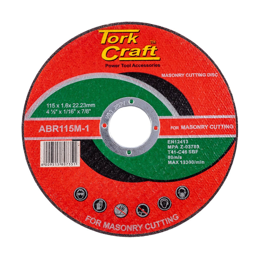 Tork Craft Cutting Disc Masonry 115 X 1.6 X 22.2mm - image 01